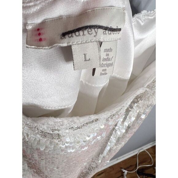 NEW BHLDN Audrey Adele Sequin Mini Shift Dress Beaded Sequin Bridal‎ Large - Picture 9 of 13